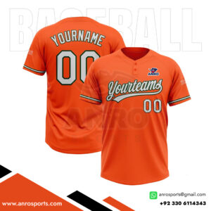 Orange Baseball 2 Button Jersey