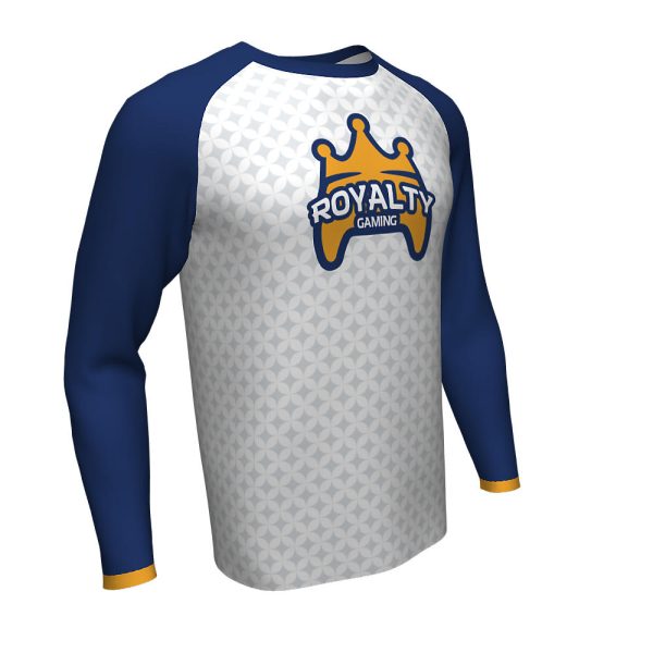 Blue And White Esports Long Sleeve Jersey