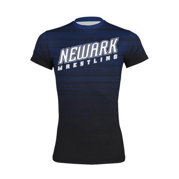 Blue And Black Wrestling Compression Shirt