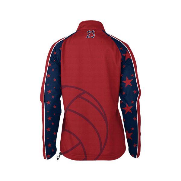 Red And Blue Ladies Verge Warm-Up Full-Zip Jacket - Image 4