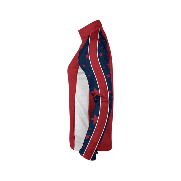 Red And Blue Ladies Verge Warm-Up Full-Zip Jacket - Image 2