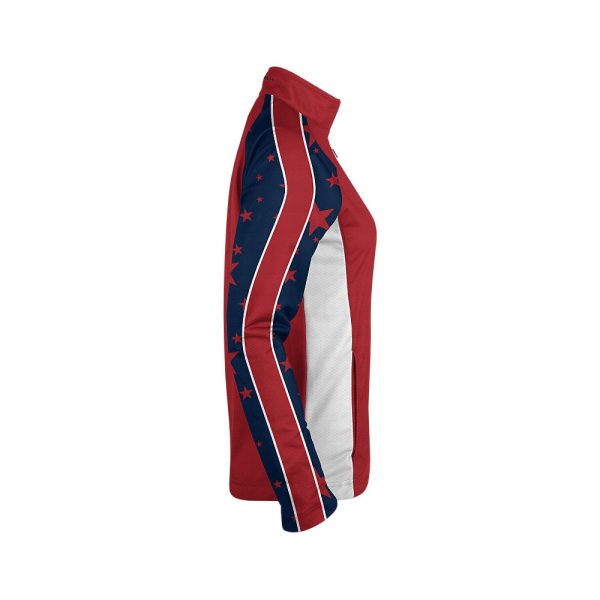 Red And Blue Ladies Verge Warm-Up Full-Zip Jacket - Image 3