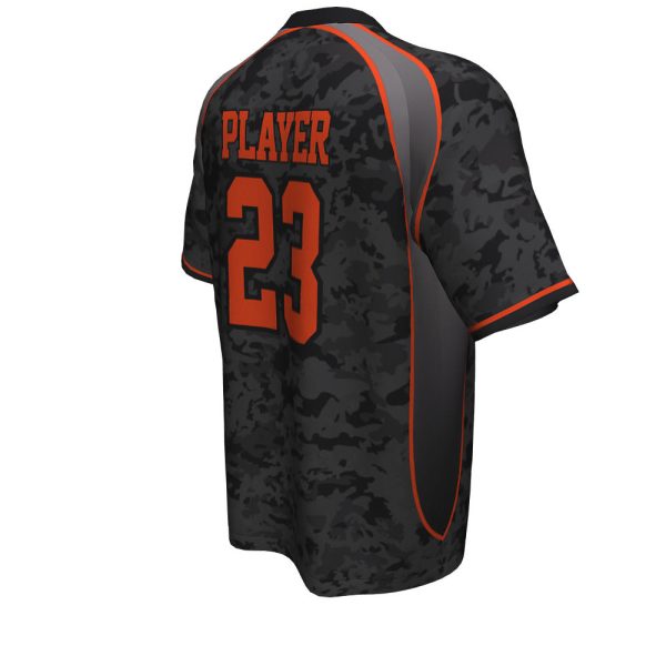 Gray And Orange Slowpitch Jersey - Image 2