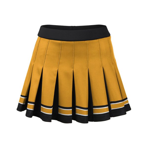 Yellow And Black Cheer Pleated Skirt