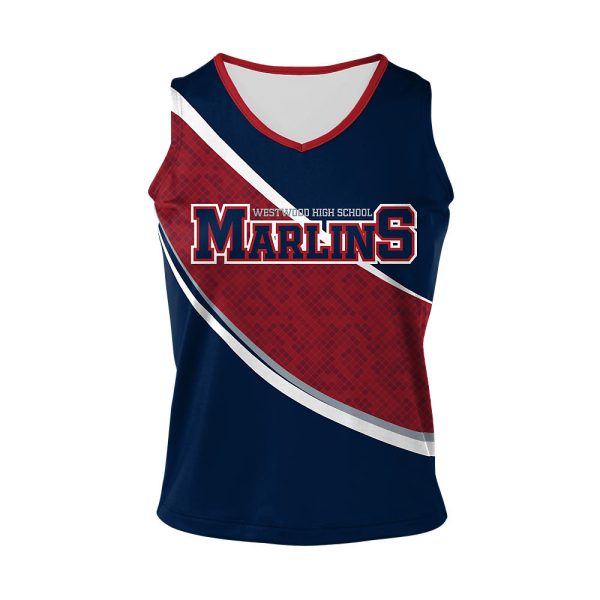 Blue And Red Cheer Sleeveless Shell