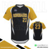 Yellow And Black Baseball V Neck Jersey
