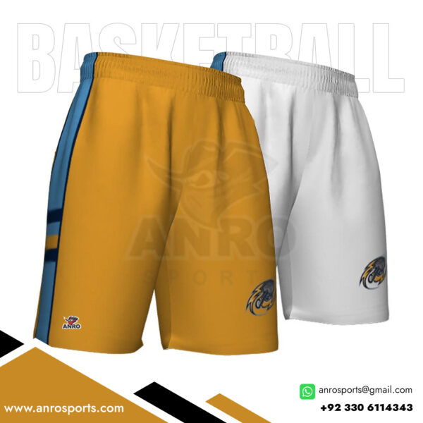 Yellow And White Reversible Basketball Shorts
