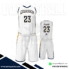 White Basketball Uniform Series Full V-Neck