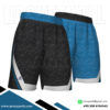 Black And Skyblue Reversible Basketball Shorts