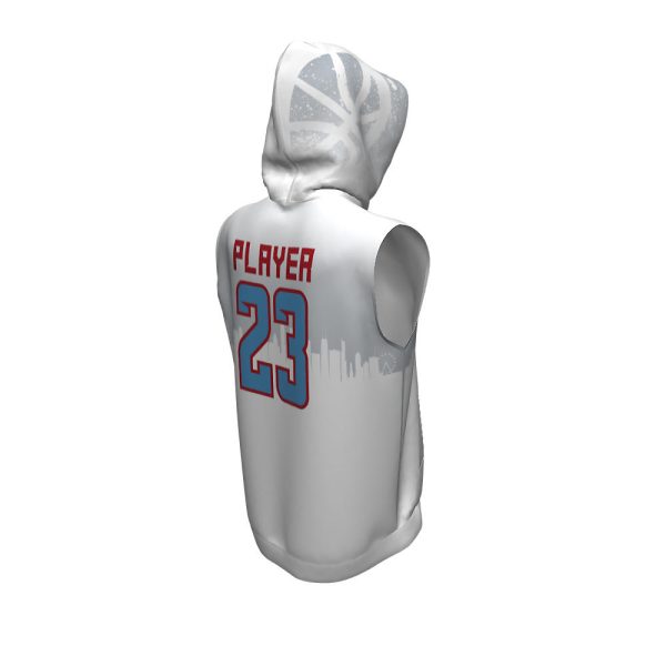 White Sleeveless Hoodie - Image 2