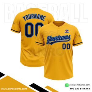 Yellow Baseball 2 Button Jersey