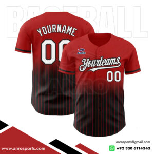 Black And Red Baseball Full Button Jersey