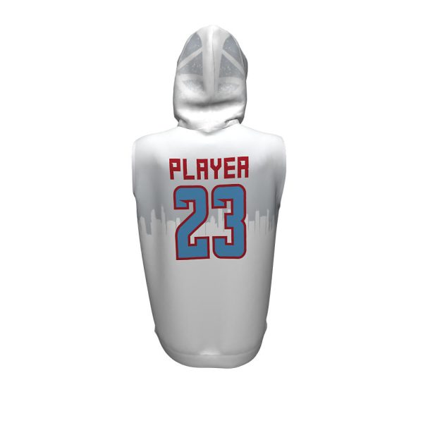 White Sleeveless Hoodie - Image 3