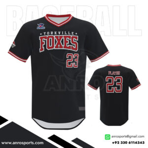 Black Baseball V Neck Jersey