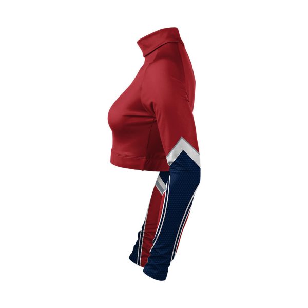 Red And Blue Cheer Mock Neck Bodyliner - Image 4