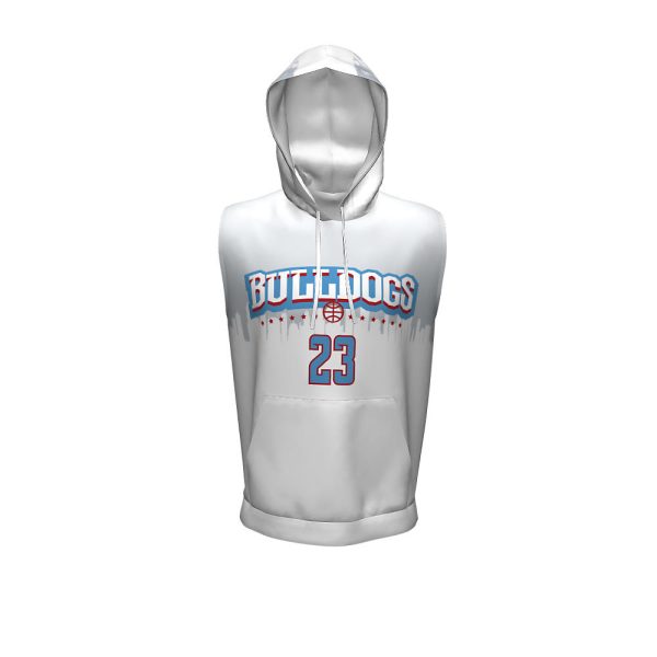 White Sleeveless Hoodie - Image 5