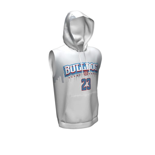 White Sleeveless Hoodie