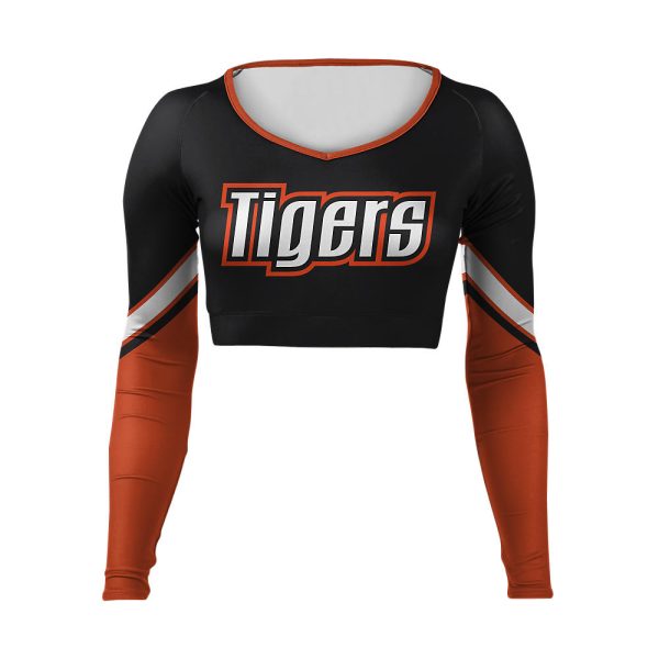 Black And Orange Cheer V-Neck Bodyliner