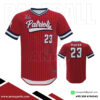 Red And White Baseball V Neck Jersey
