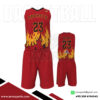 Red Basketball Uniform Series Full V-Neck