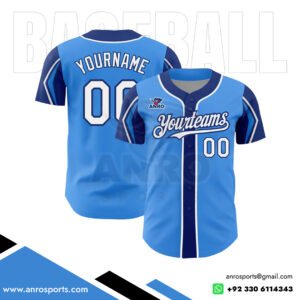 Blue Baseball Full Button Jersey