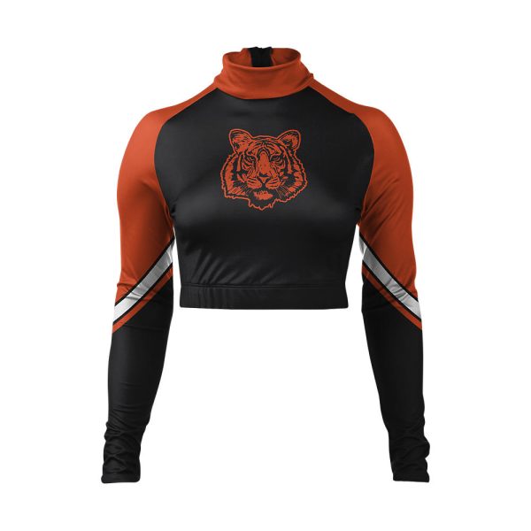 Orange And Black Cheer Mock Neck Bodyliner