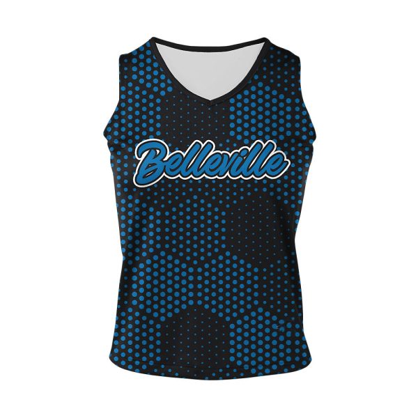 Blue And Black Cheer Sleeveless Shell