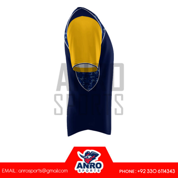 Blue And Yellow Baseball Crew Neck Jersey - Image 4