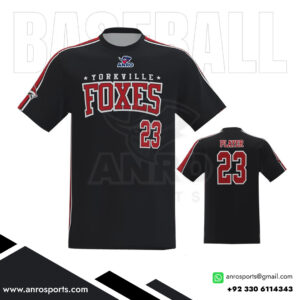 Black Baseball Crew Neck Jersey