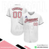 White Baseball Full Button Jersey