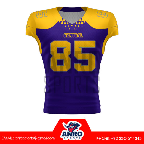 Yellow And Blue American Football Uniform - Image 2