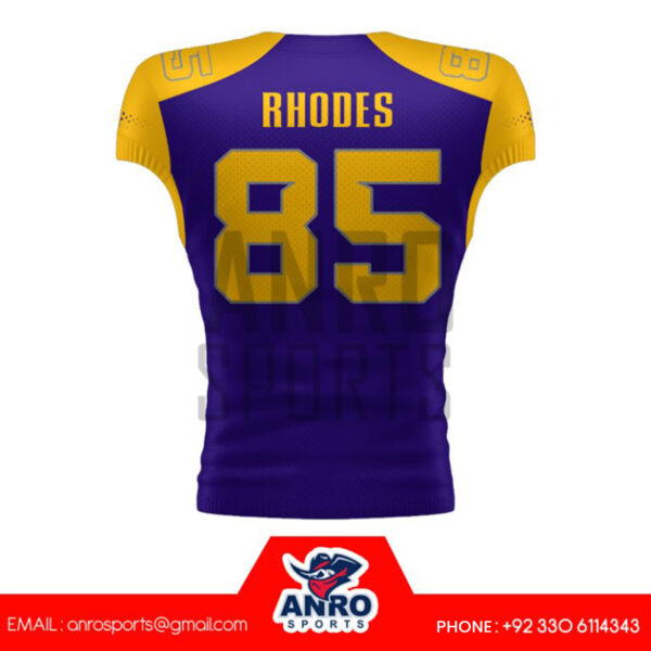 Yellow And Blue American Football Uniform - Image 3