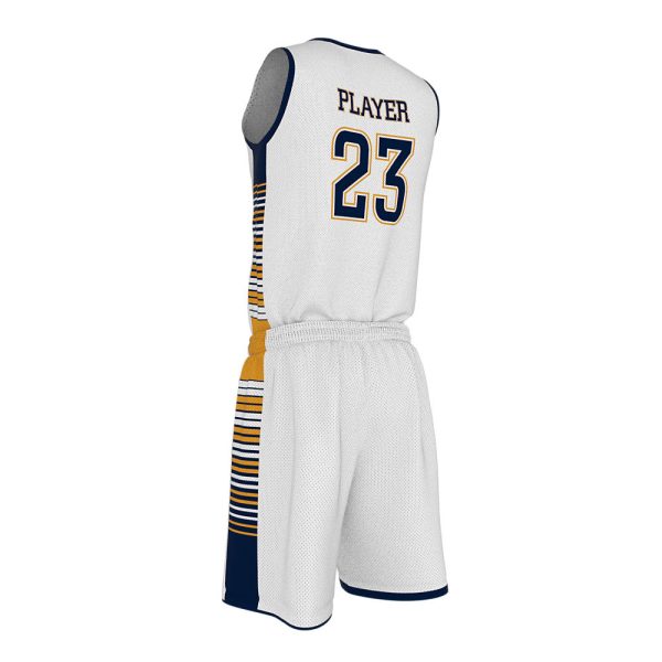 White Basketball Uniform Series Full V-Neck - Image 2