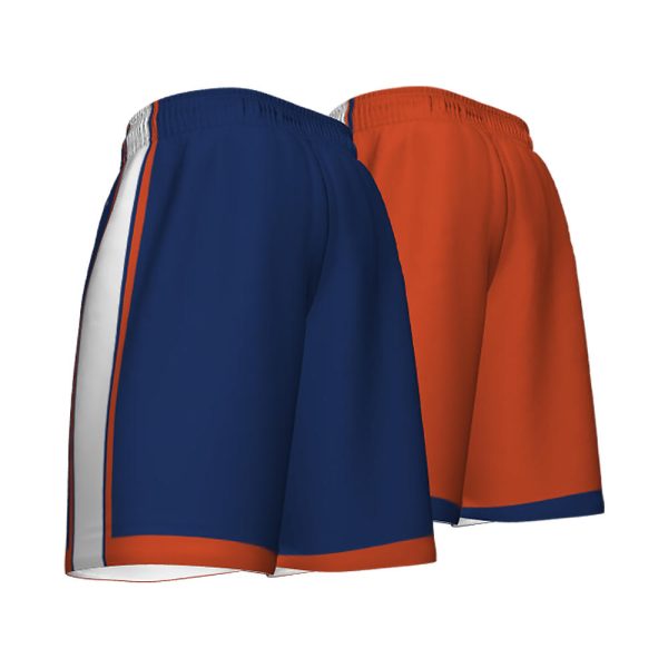 Blue And Orange Reversible Basketball Shorts - Image 4