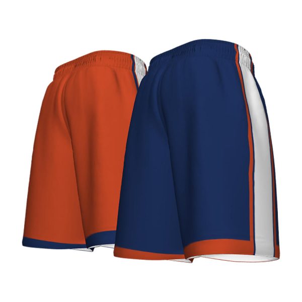 Blue And Orange Reversible Basketball Shorts - Image 3