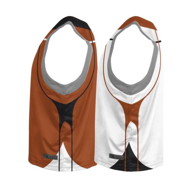 White And Brown Reversible Lacrosse Practice Jerseys - Image 3