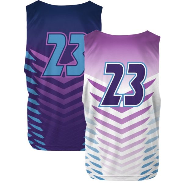 Blue And Purple Reversible Lacrosse Practice Jerseys - Image 2