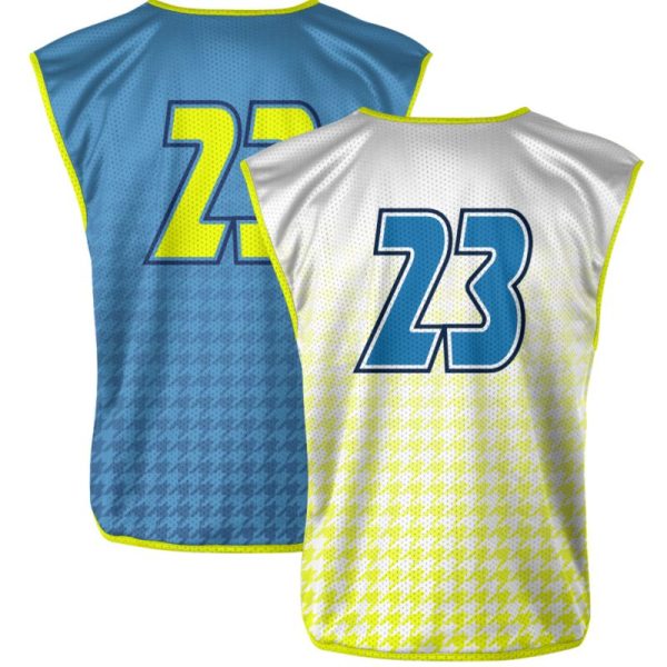 Blue And Yellow Reversible Sleeveless Lacrosse Jerseys - Image 3