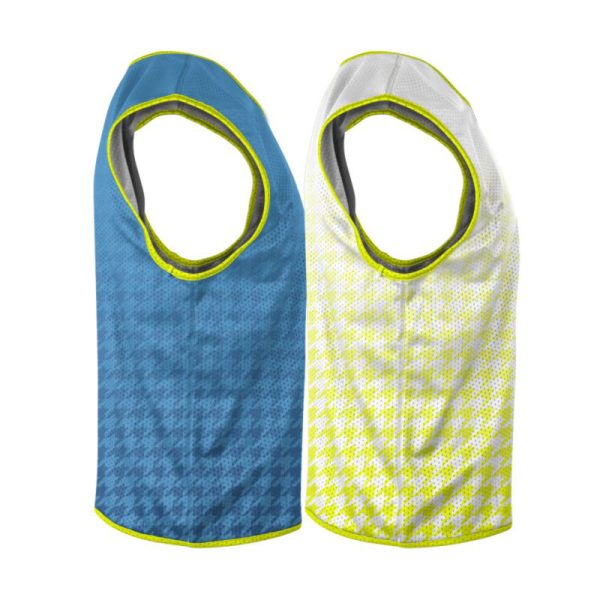 Blue And Yellow Reversible Sleeveless Lacrosse Jerseys - Image 2