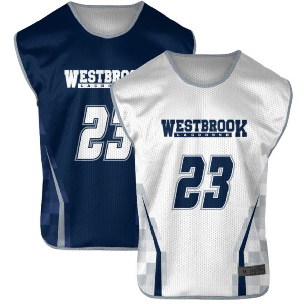 Blue And White Reversible Sleeveless Lacrosse Jerseys