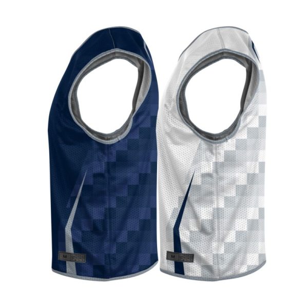 Blue And White Reversible Sleeveless Lacrosse Jerseys - Image 2