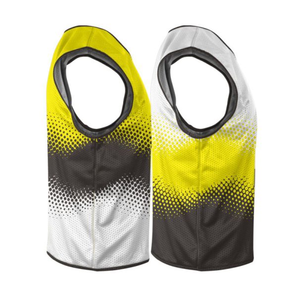 Gray Yellow And Black Reversible Sleeveless Lacrosse Jerseys - Image 4