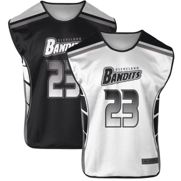 Black And White Reversible Sleeveless Lacrosse Jerseys