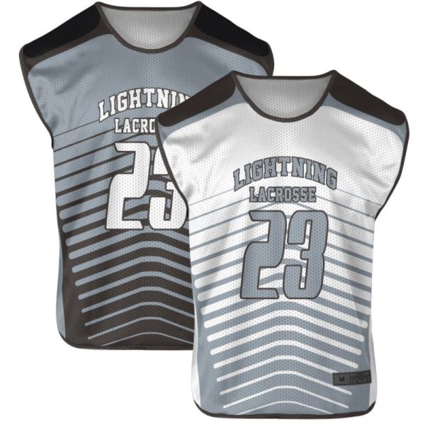 Black And White Reversible Sleeveless Lacrosse Jerseys