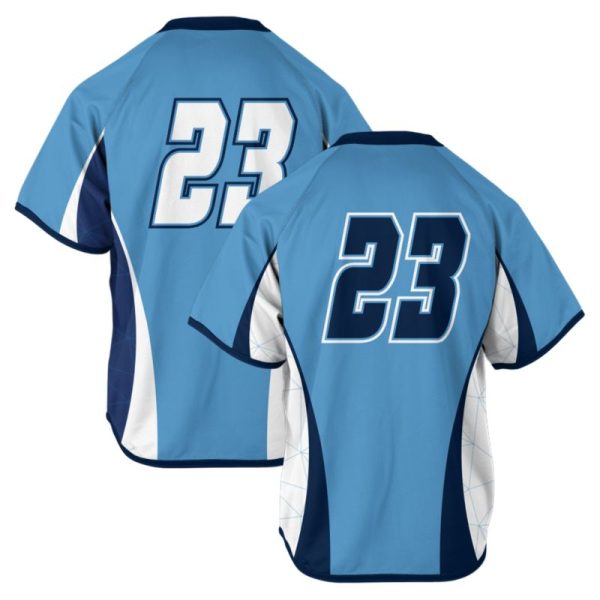 Light Blue And White Lacrosse V Neck Jerseys - Image 2