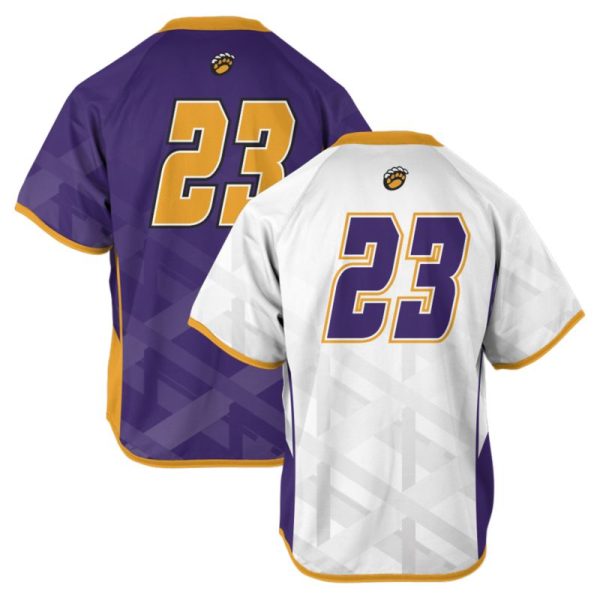 Purple And White Lacrosse V Neck Jerseys - Image 4