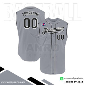 Sleeveless Full Button Baseball Jersey