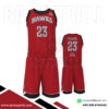 Red Crew Neck Basketball Uniform