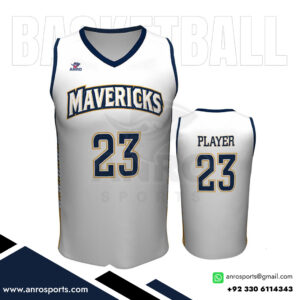 White V-Neck Jersey Basketball​