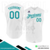 White Sleeveless Full Button Baseball Jersey